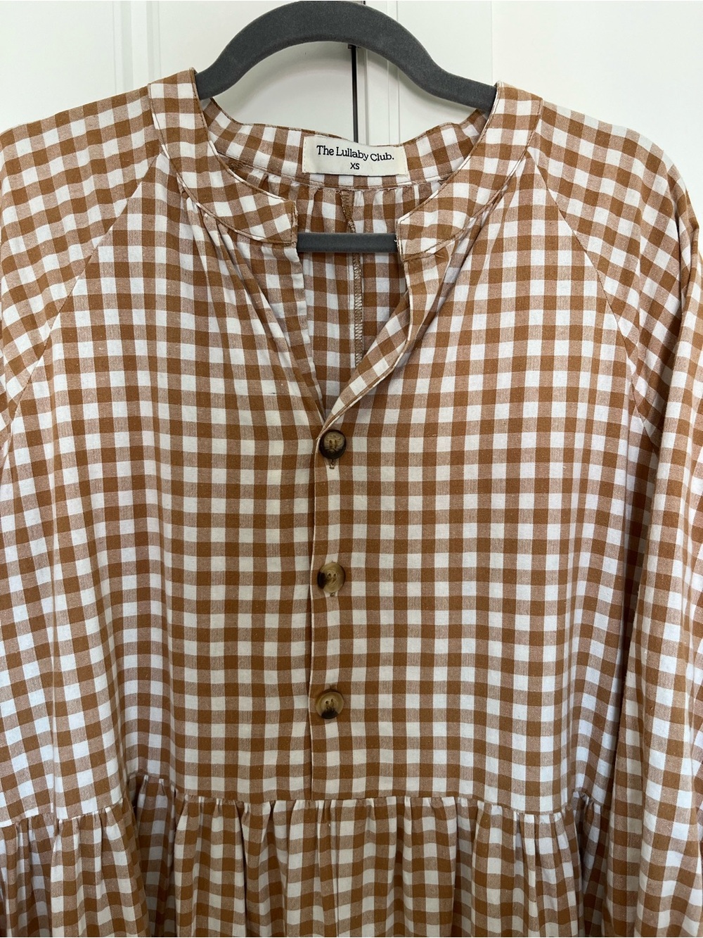 The Lullaby Club Maxi Avalon smock dress caramel gingham - Picture 3 of 6